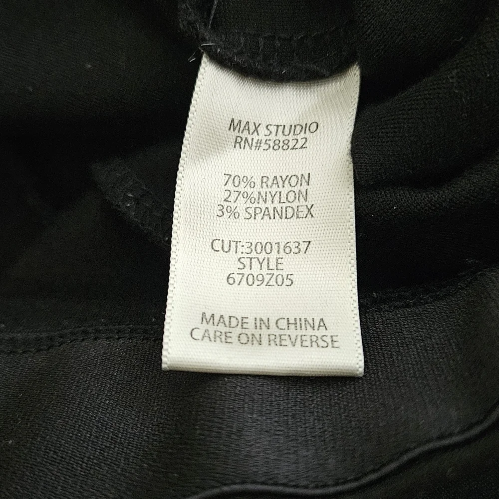 MAX STUDIO black L pants stretch EUC elastic pull on dress casual office Large